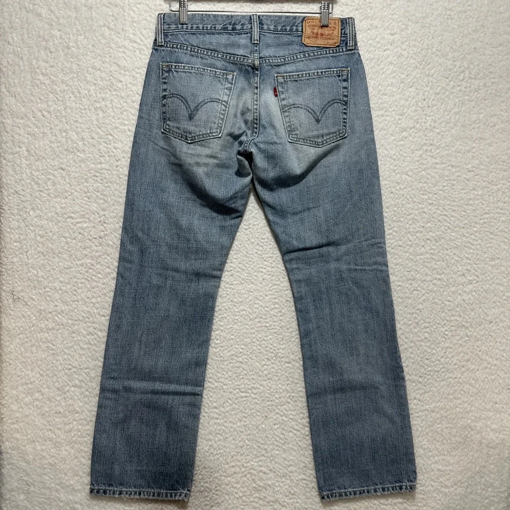 Levis 514 Jeans Men's‎ Size 32 Blue Slim Straight Light Wash Distressed Denim